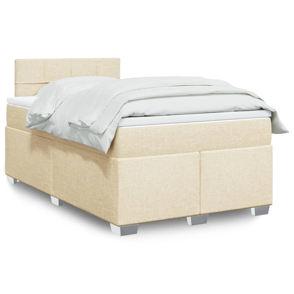 vidaXL Boxspring met matras stof lichtgrijs 90x200 cm