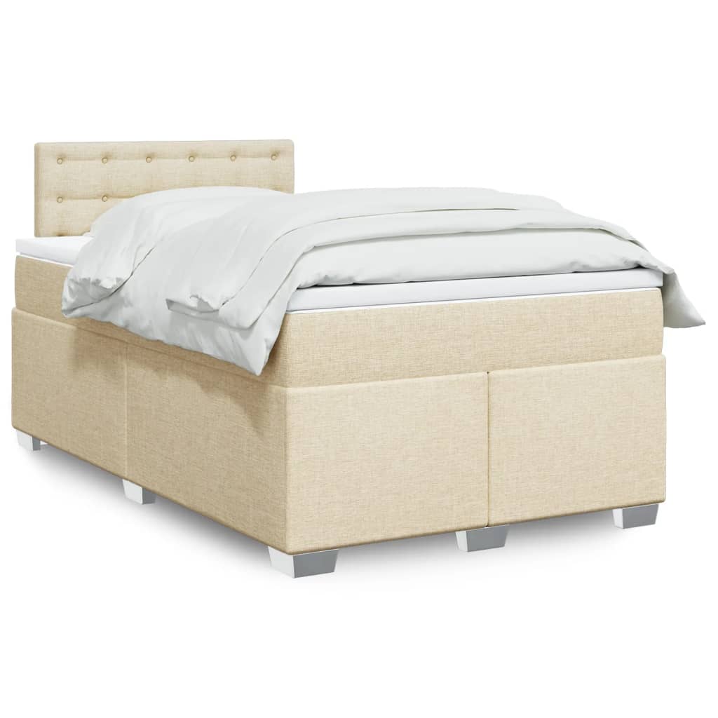vidaXL Boxspring met matras stof lichtgrijs 90x200 cm