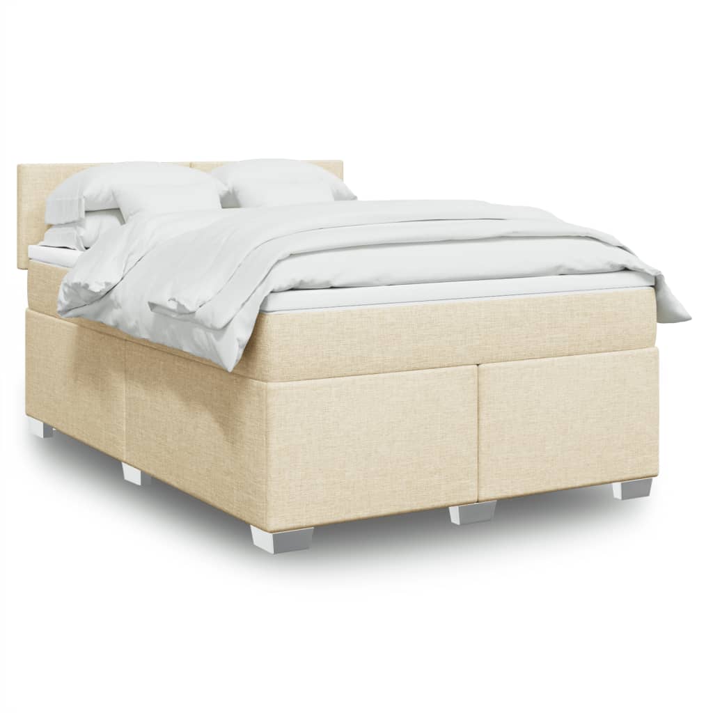 vidaXL Boxspring met matras stof lichtgrijs 90x200 cm