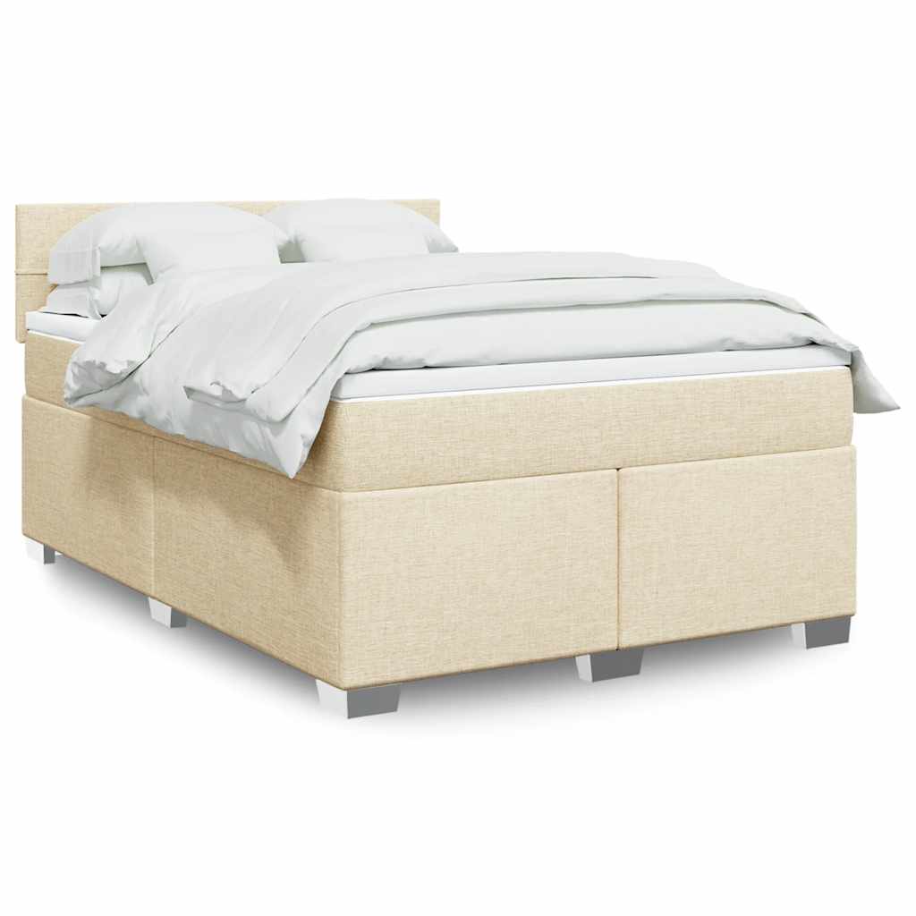 vidaXL Boxspring met matras stof lichtgrijs 90x200 cm