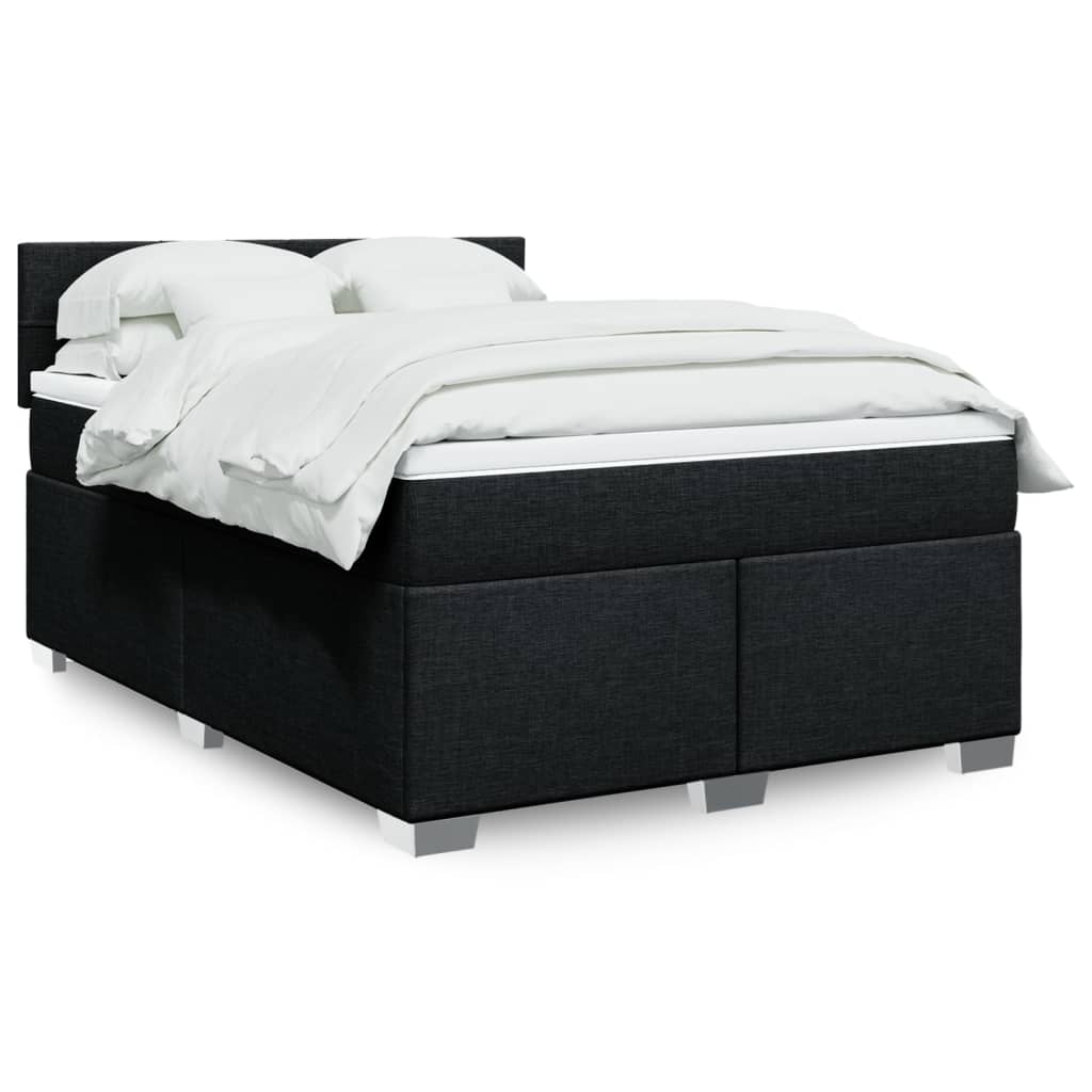vidaXL Boxspring met matras stof lichtgrijs 90x200 cm