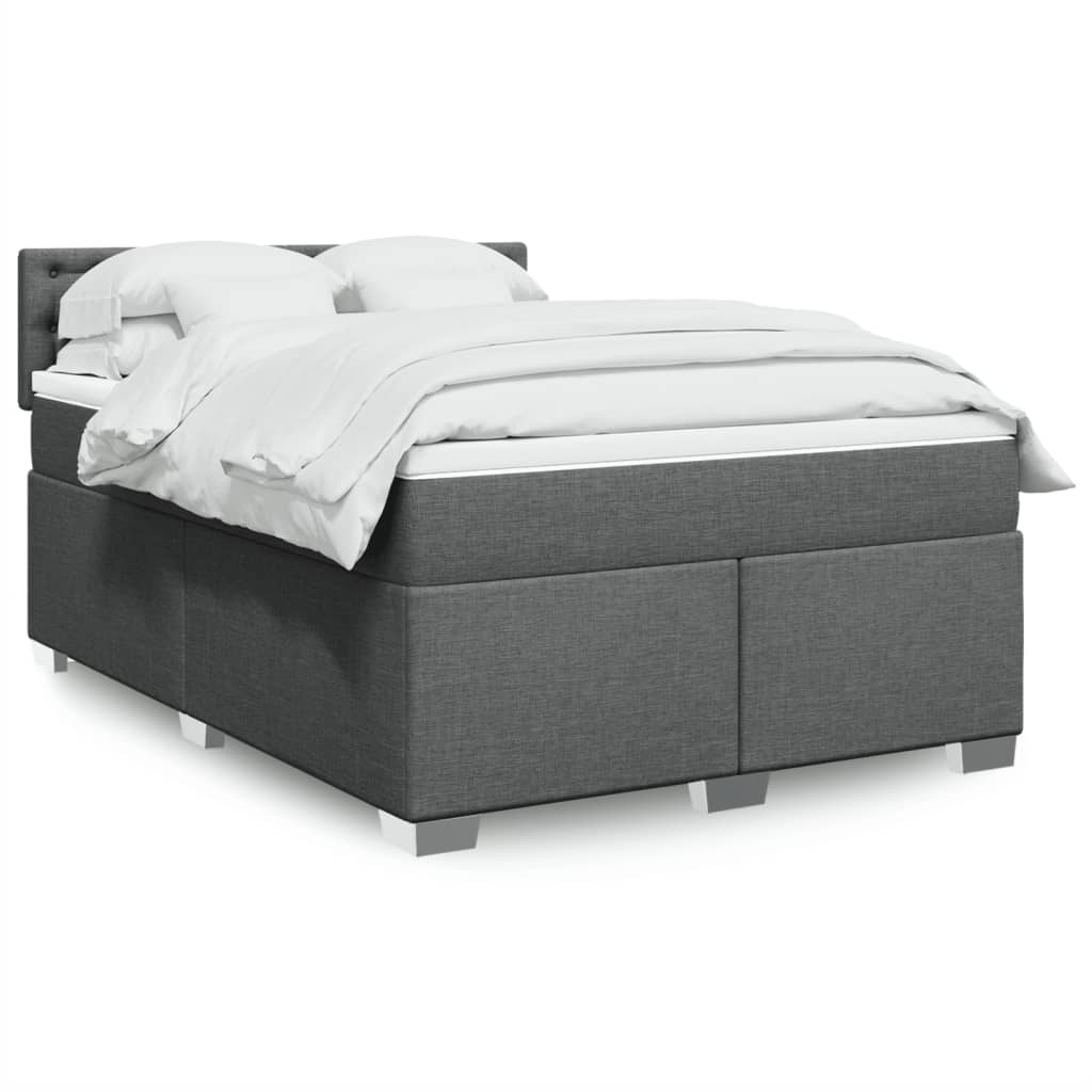 vidaXL Boxspring met matras stof lichtgrijs 90x200 cm