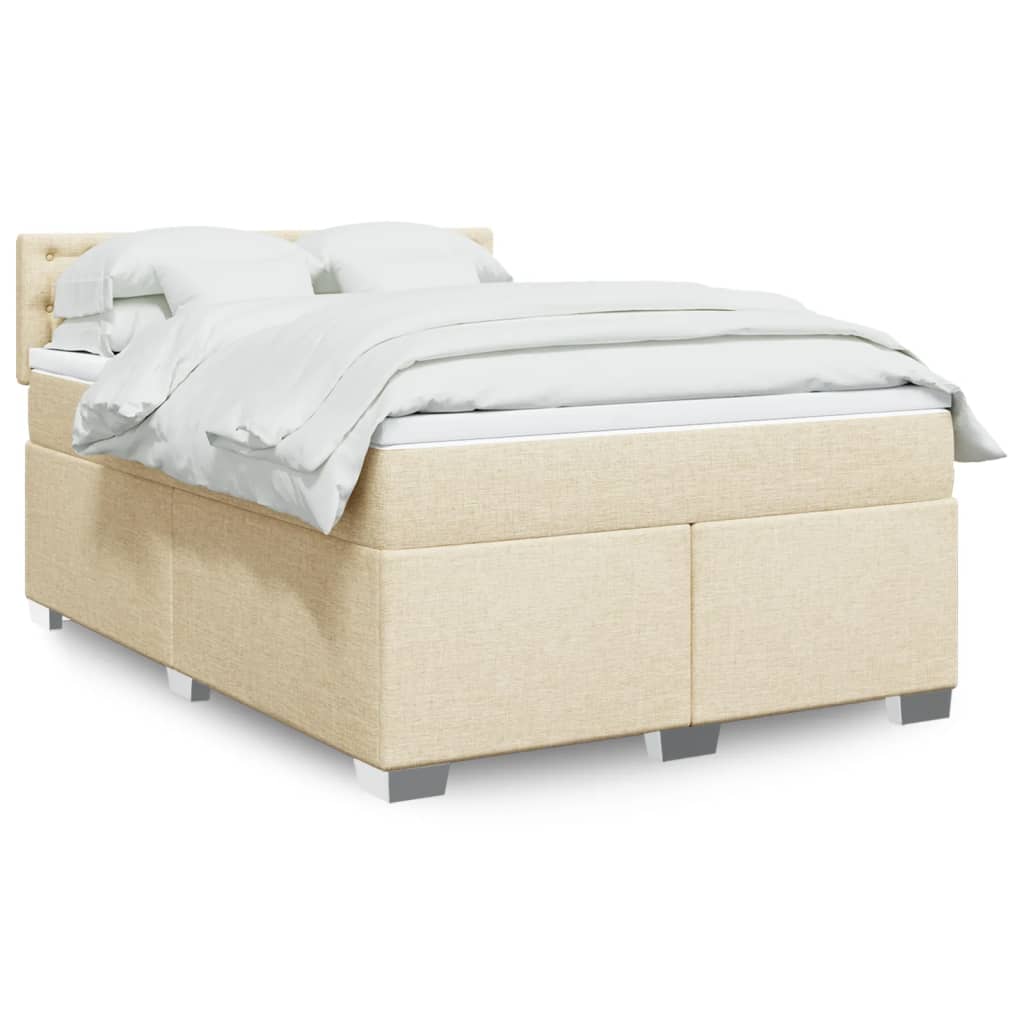 vidaXL Boxspring met matras stof lichtgrijs 90x200 cm