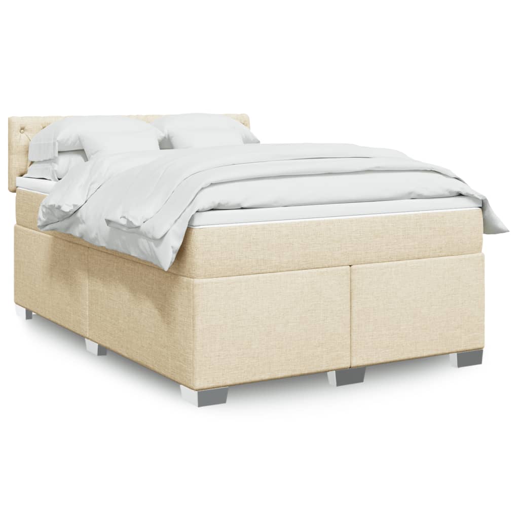 vidaXL Boxspring met matras stof lichtgrijs 90x200 cm
