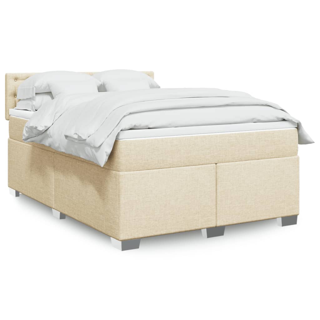 vidaXL Boxspring met matras stof lichtgrijs 90x200 cm