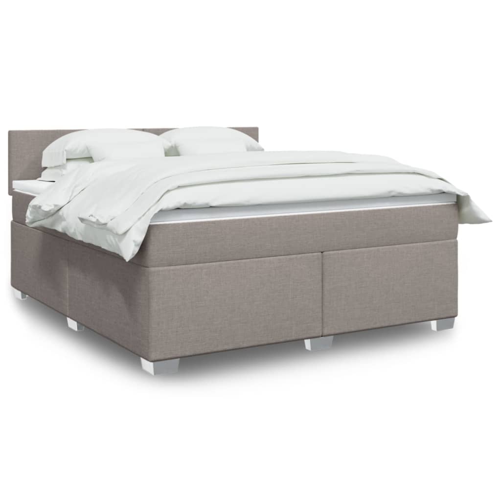 vidaXL Boxspring met matras stof lichtgrijs 90x200 cm
