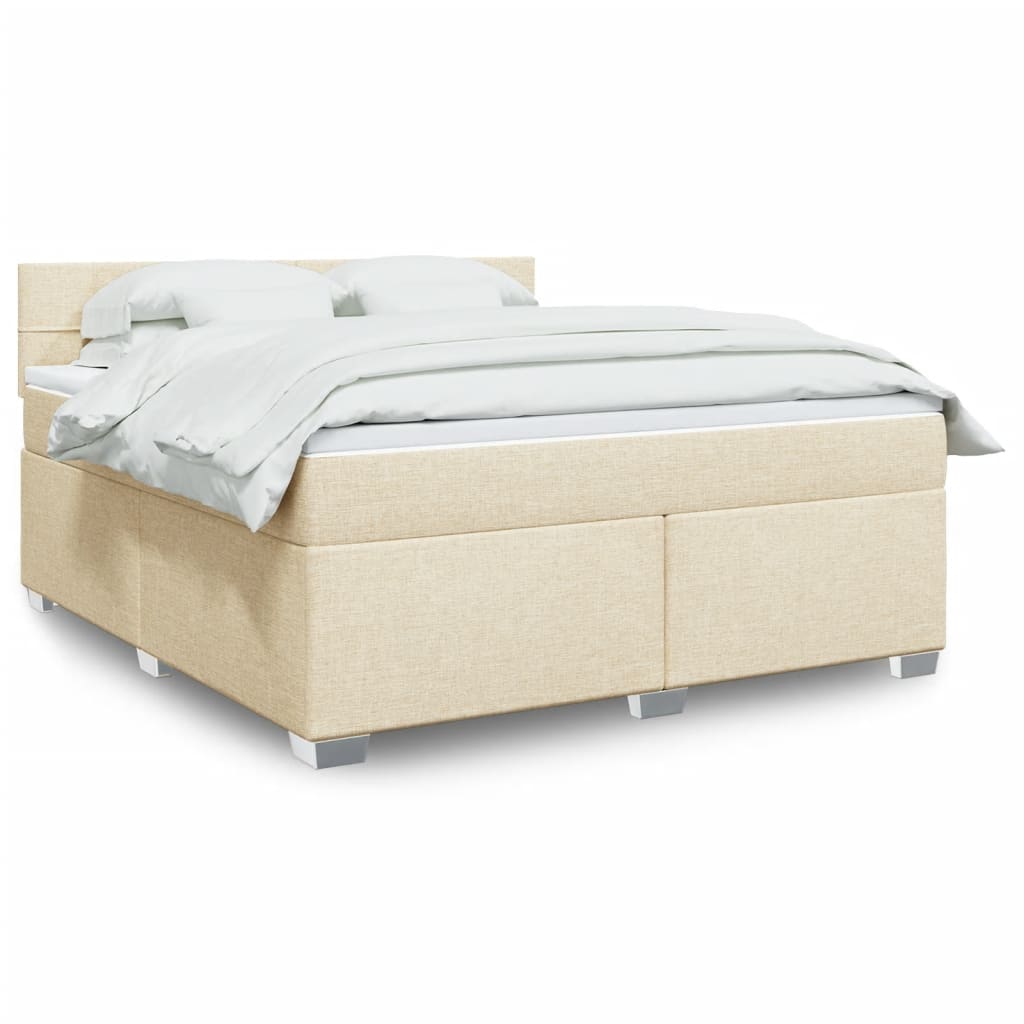 vidaXL Boxspring met matras stof lichtgrijs 90x200 cm