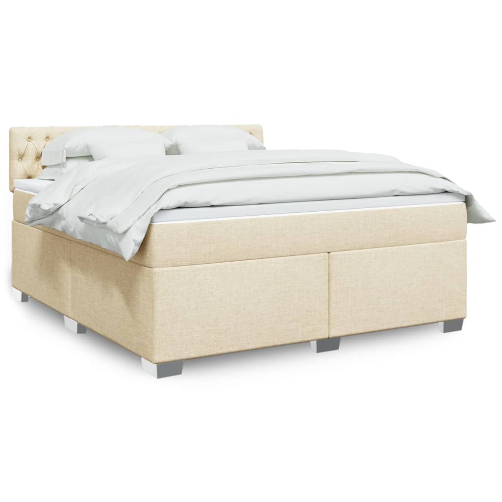 vidaXL Boxspring met matras stof lichtgrijs 90x200 cm