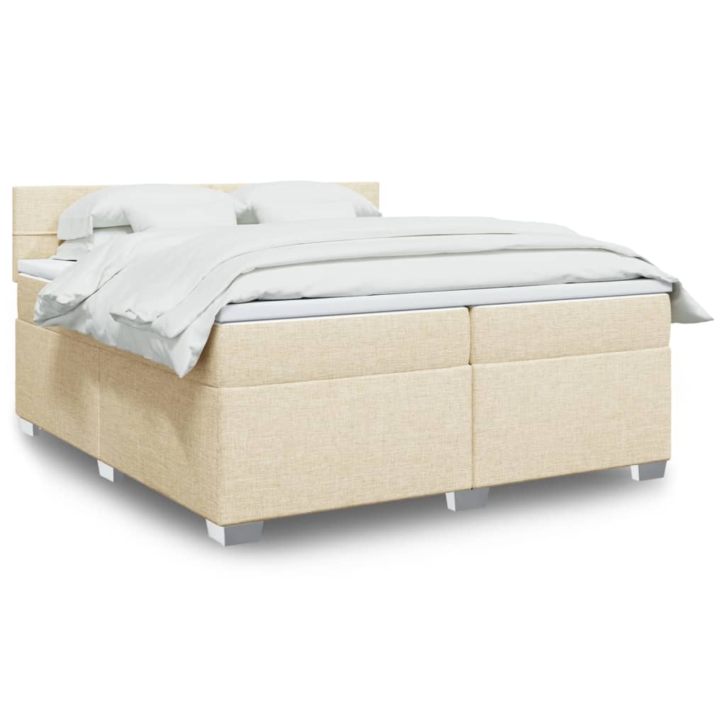 vidaXL Boxspring met matras stof lichtgrijs 90x200 cm