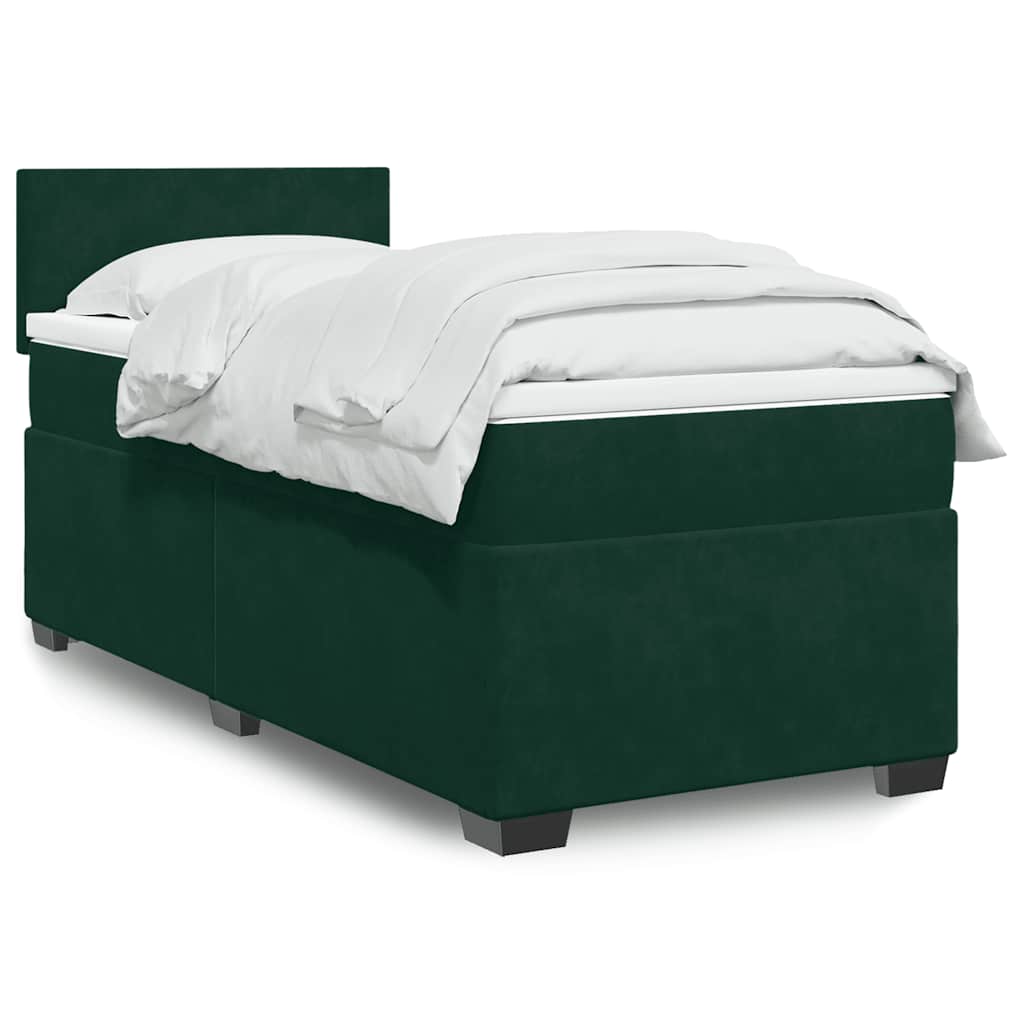 vidaXL Boxspring met matras fluweel donkergrijs 200x200 cm