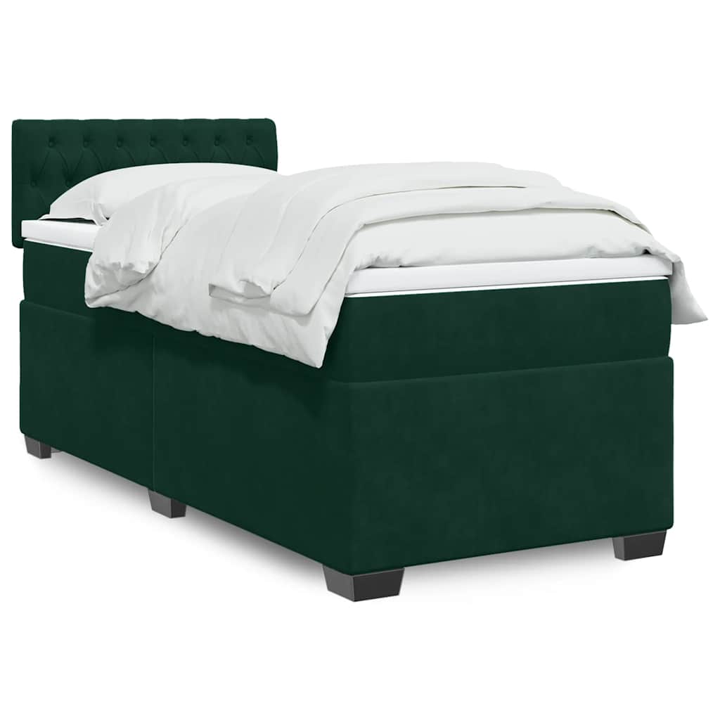 vidaXL Boxspring met matras fluweel donkergrijs 200x200 cm