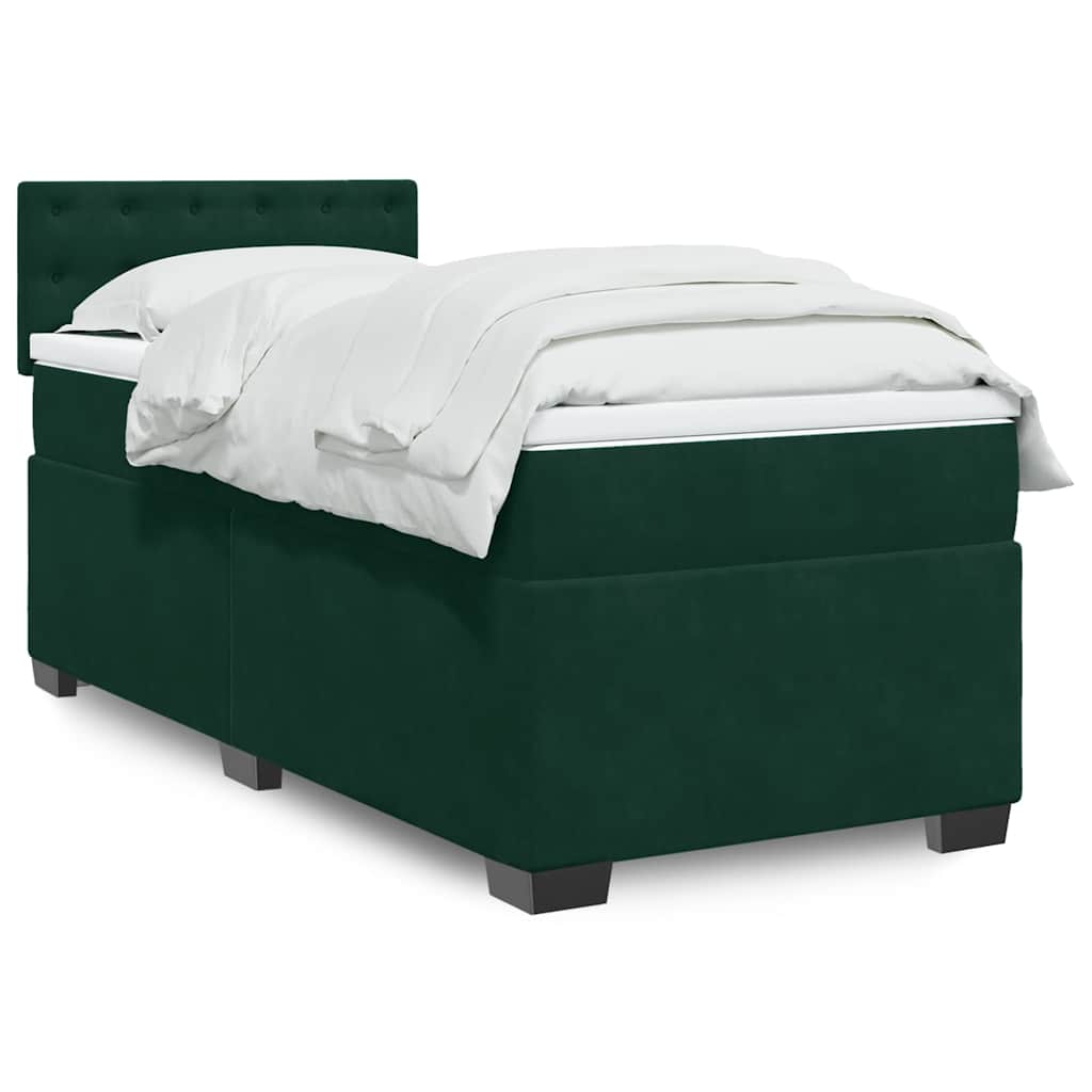 vidaXL Boxspring met matras fluweel donkergrijs 200x200 cm