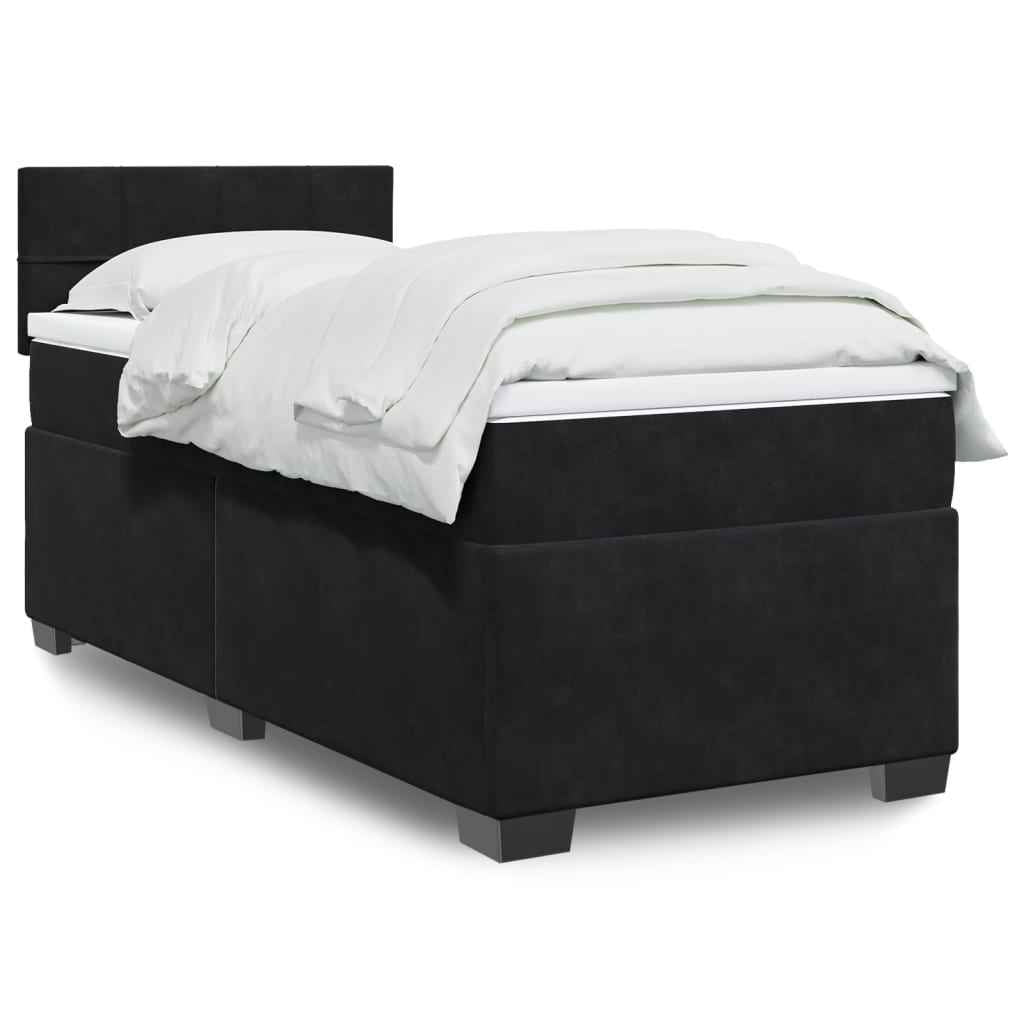 vidaXL Boxspring met matras fluweel donkergrijs 200x200 cm