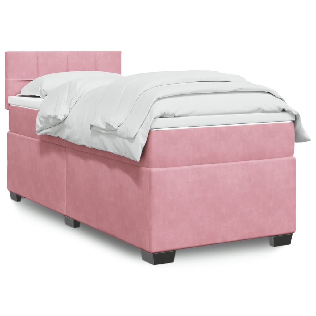 vidaXL Boxspring met matras fluweel donkergrijs 200x200 cm
