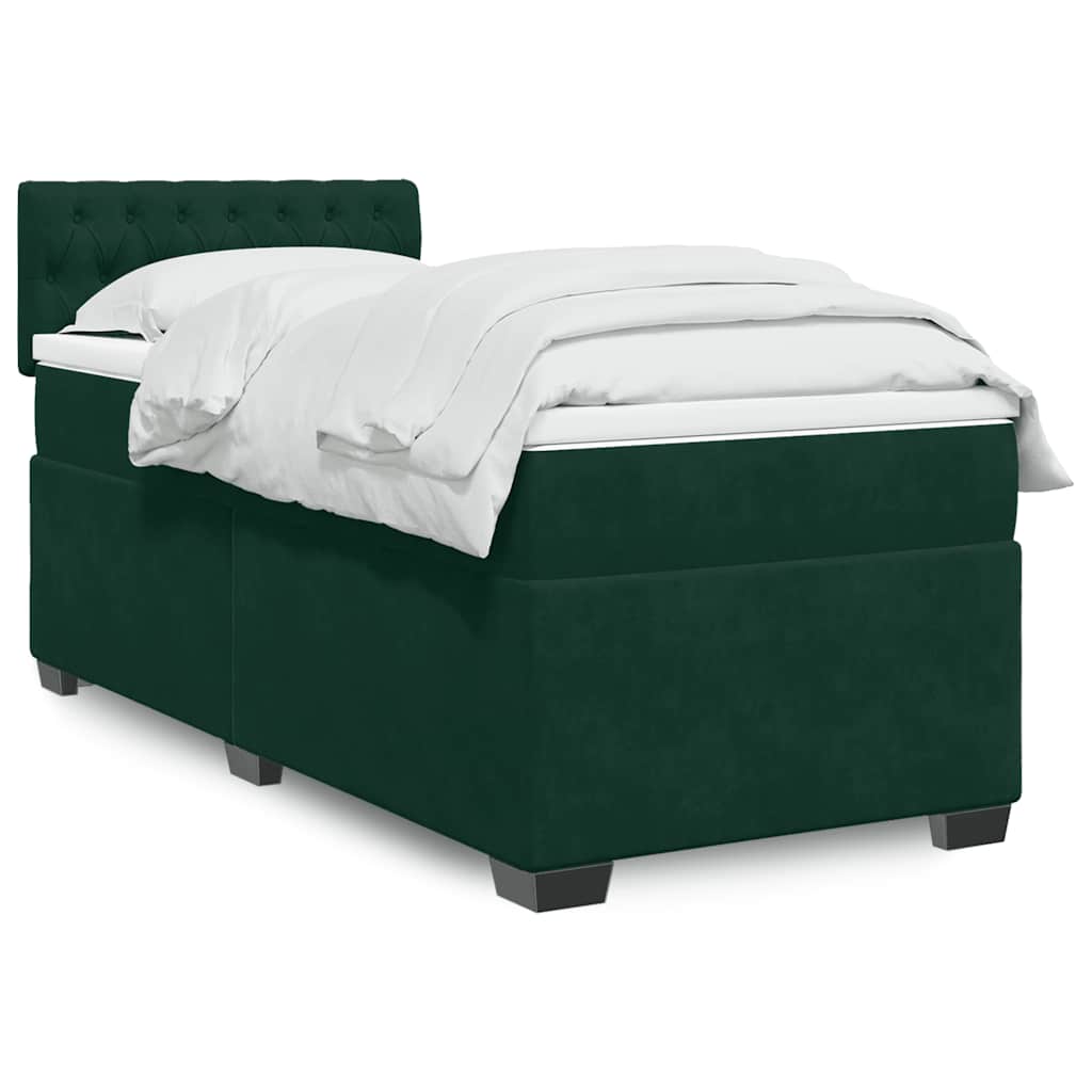 vidaXL Boxspring met matras fluweel donkergrijs 200x200 cm