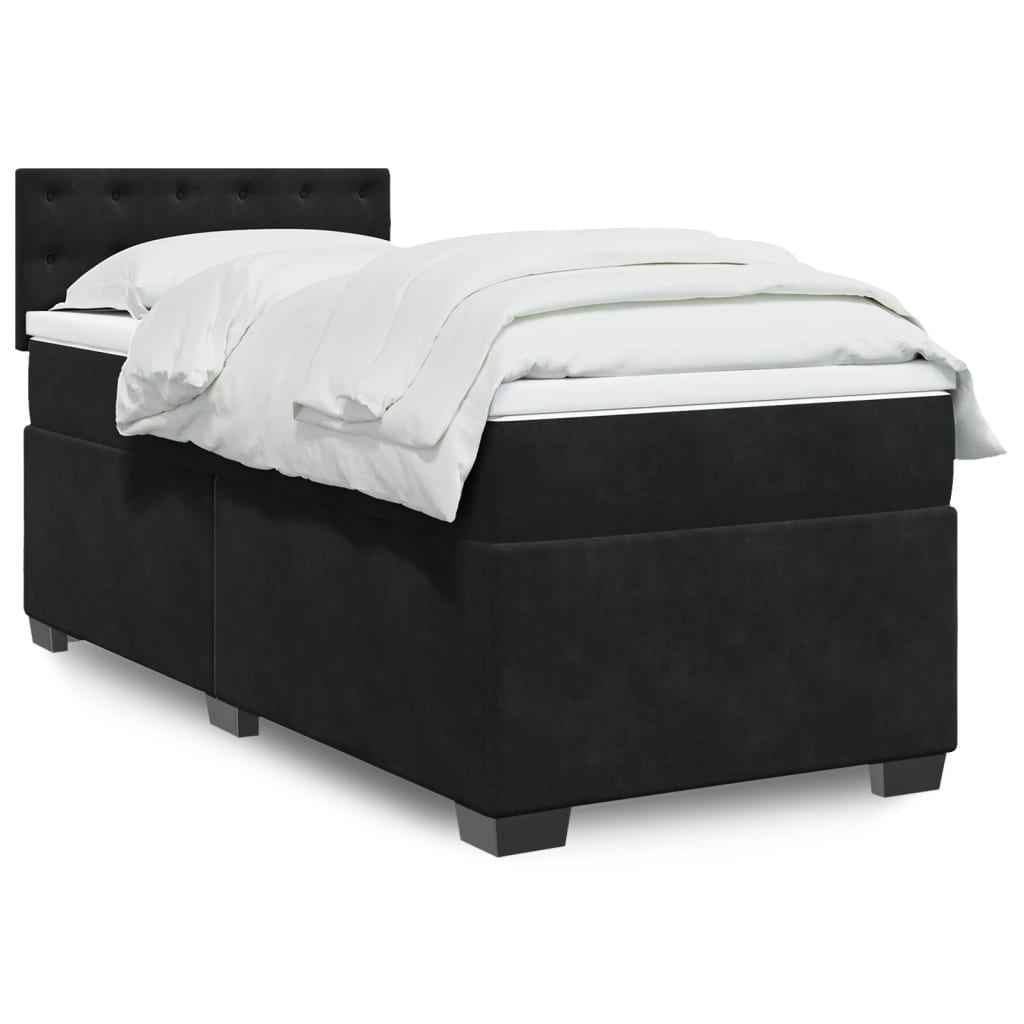 vidaXL Boxspring met matras fluweel donkergrijs 200x200 cm