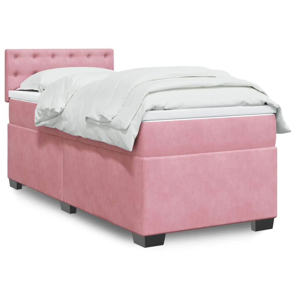 vidaXL Boxspring met matras fluweel donkergrijs 200x200 cm