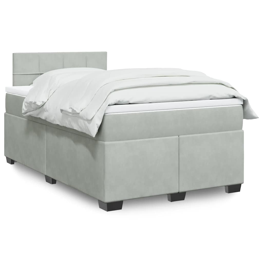 vidaXL Boxspring met matras fluweel donkergrijs 200x200 cm