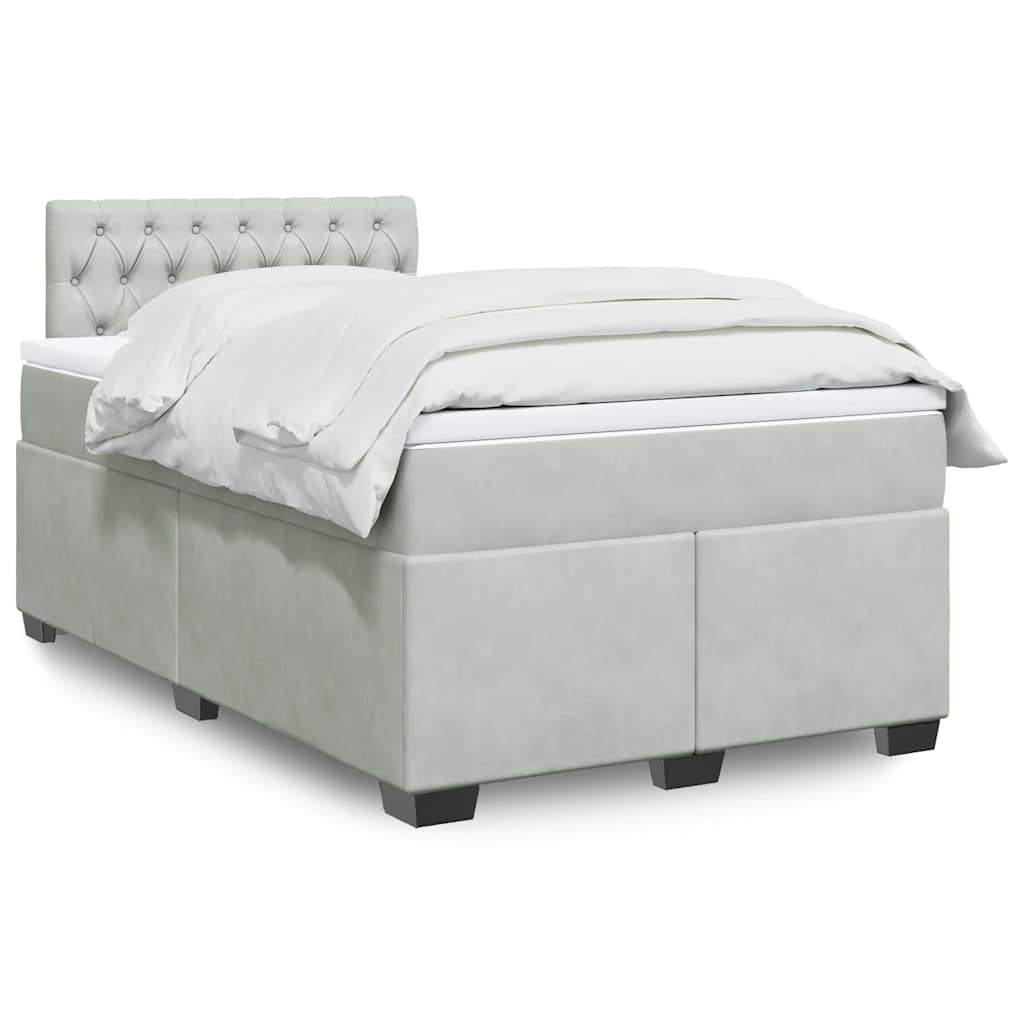 vidaXL Boxspring met matras fluweel donkergrijs 200x200 cm