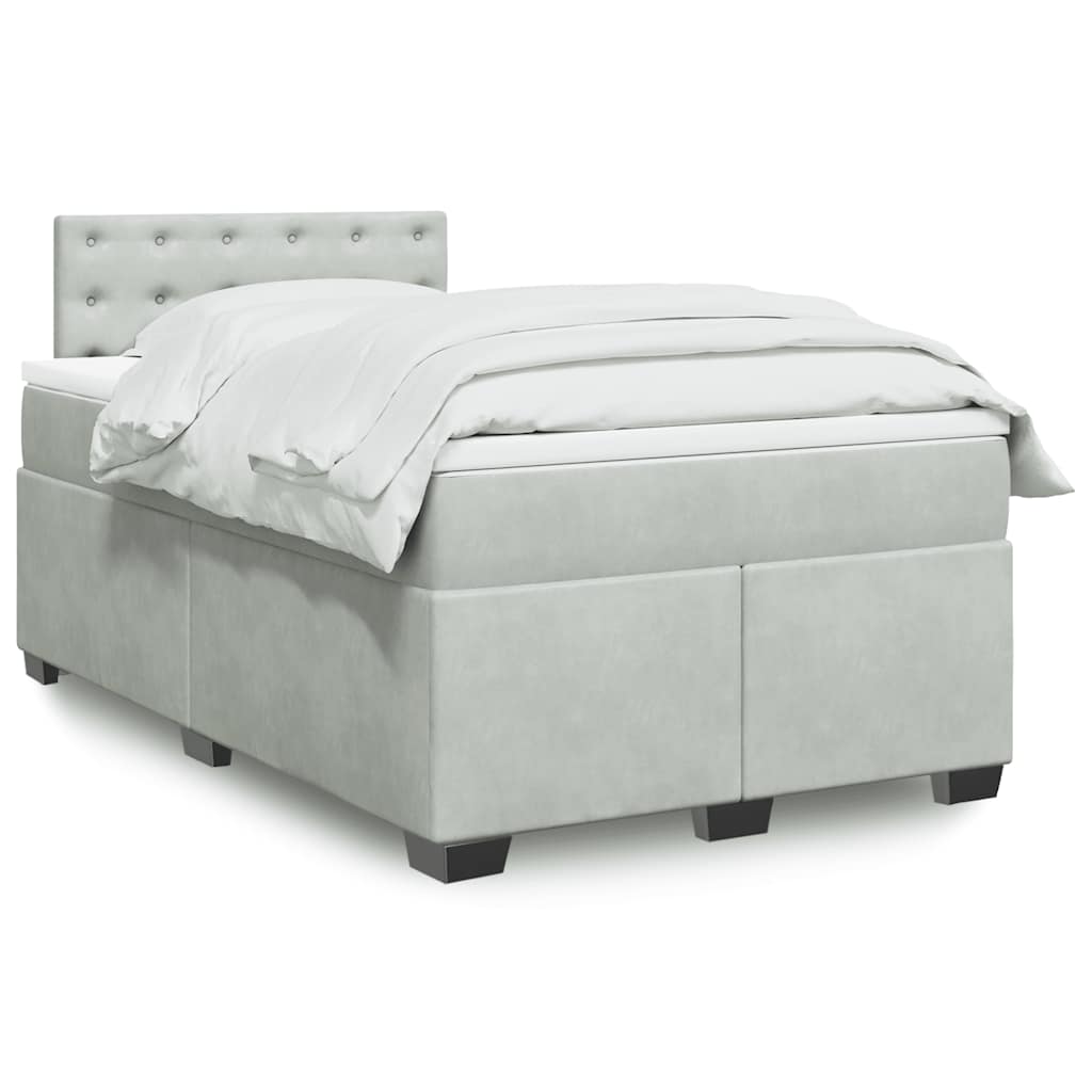 vidaXL Boxspring met matras fluweel donkergrijs 200x200 cm