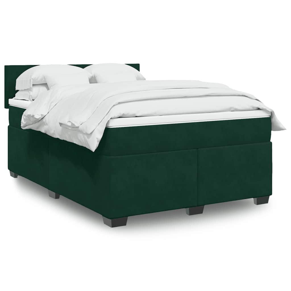 vidaXL Boxspring met matras fluweel donkergrijs 200x200 cm