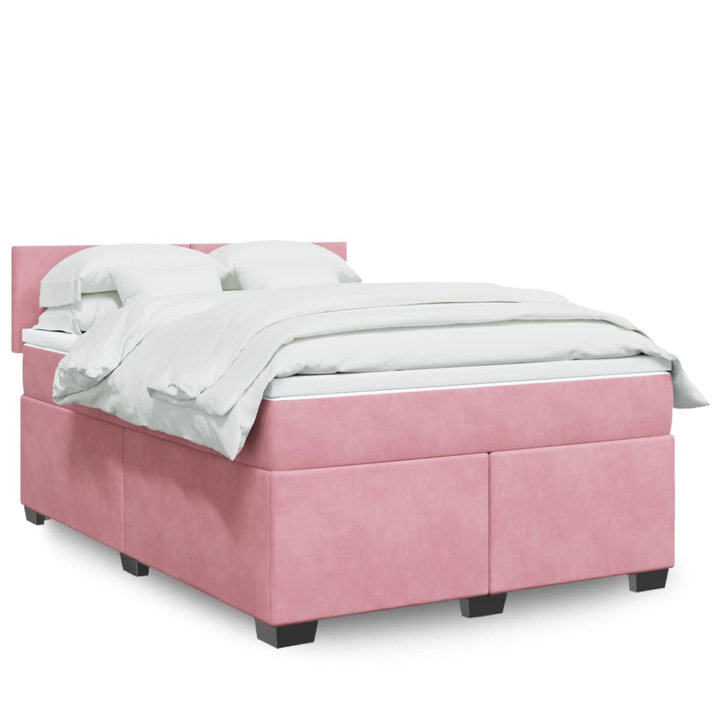 vidaXL Boxspring met matras fluweel donkergrijs 200x200 cm