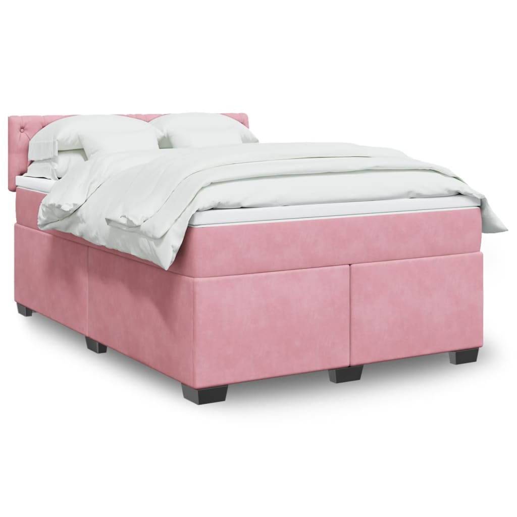 vidaXL Boxspring met matras fluweel donkergrijs 200x200 cm