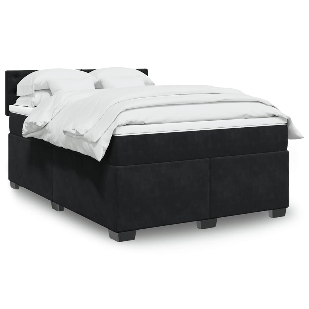 vidaXL Boxspring met matras fluweel donkergrijs 200x200 cm