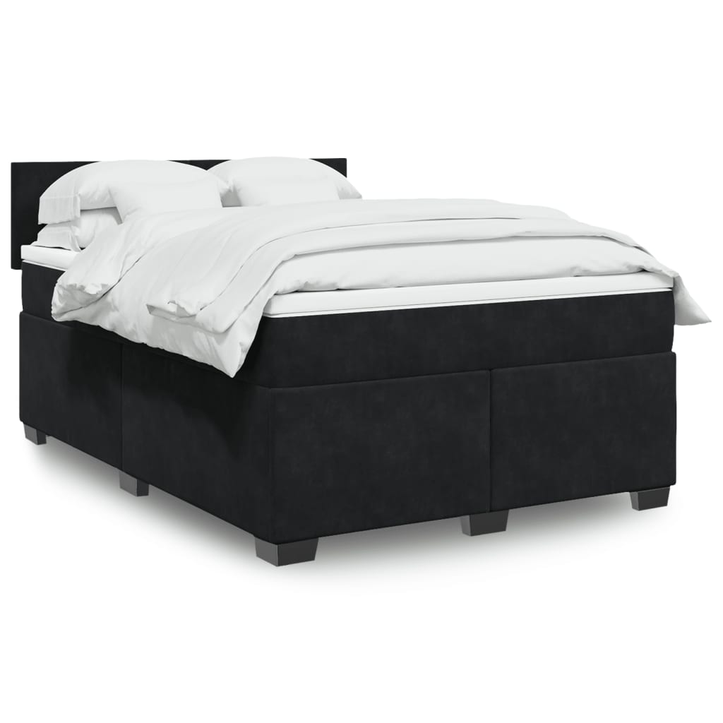 vidaXL Boxspring met matras fluweel donkergrijs 200x200 cm