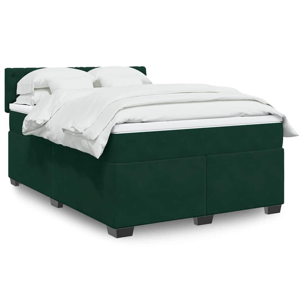 vidaXL Boxspring met matras fluweel donkergrijs 200x200 cm