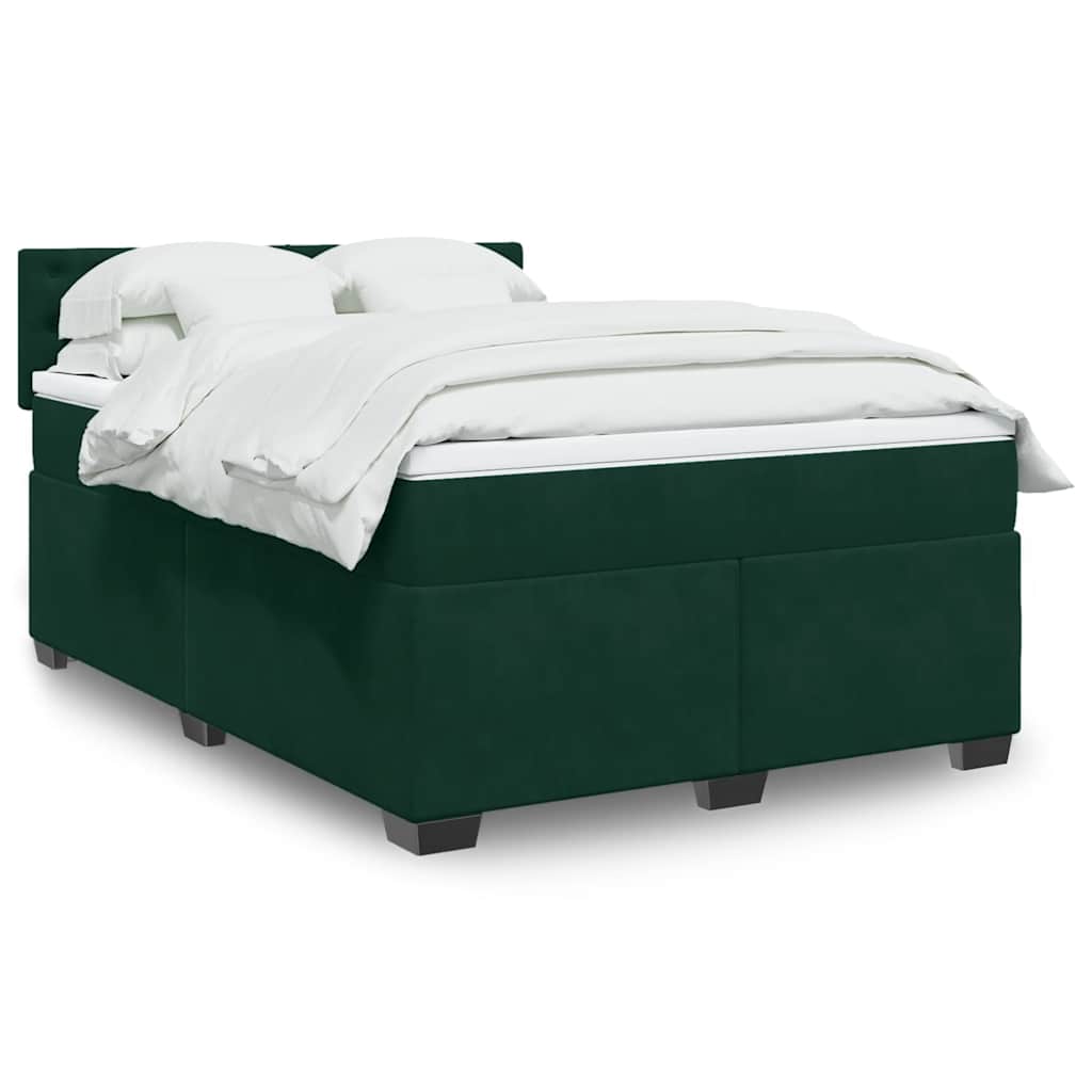 vidaXL Boxspring met matras fluweel donkergrijs 200x200 cm