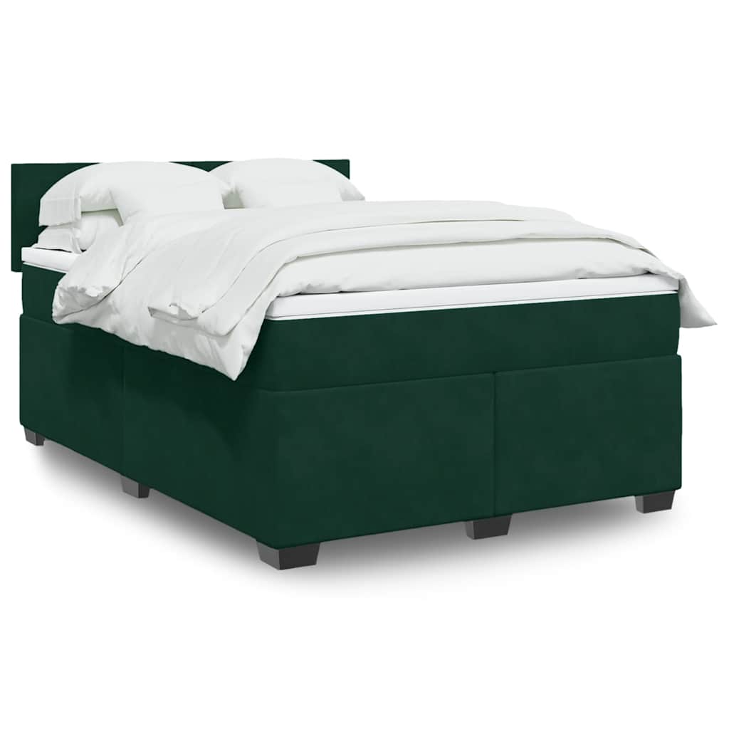 vidaXL Boxspring met matras fluweel donkergrijs 200x200 cm