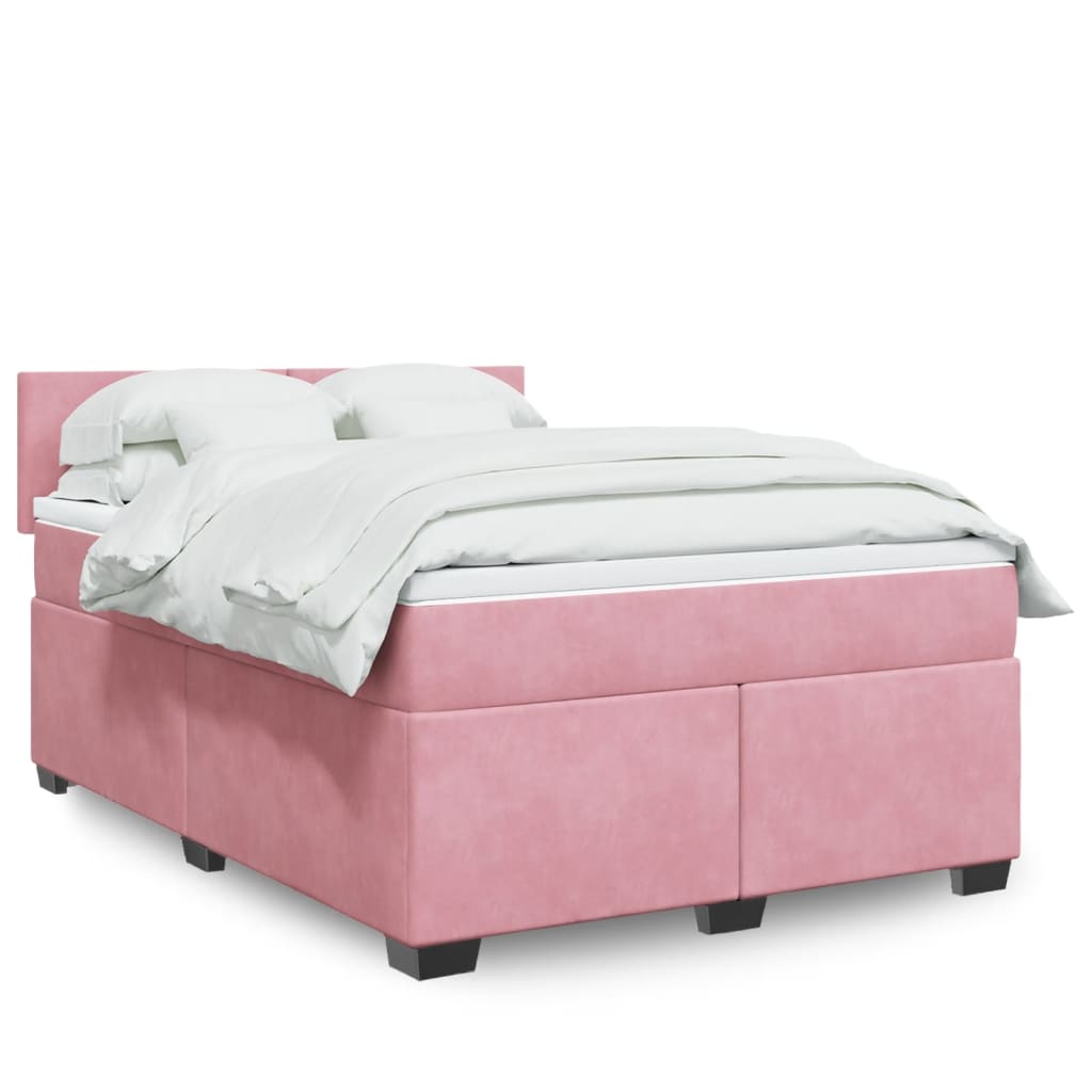 vidaXL Boxspring met matras fluweel donkergrijs 200x200 cm