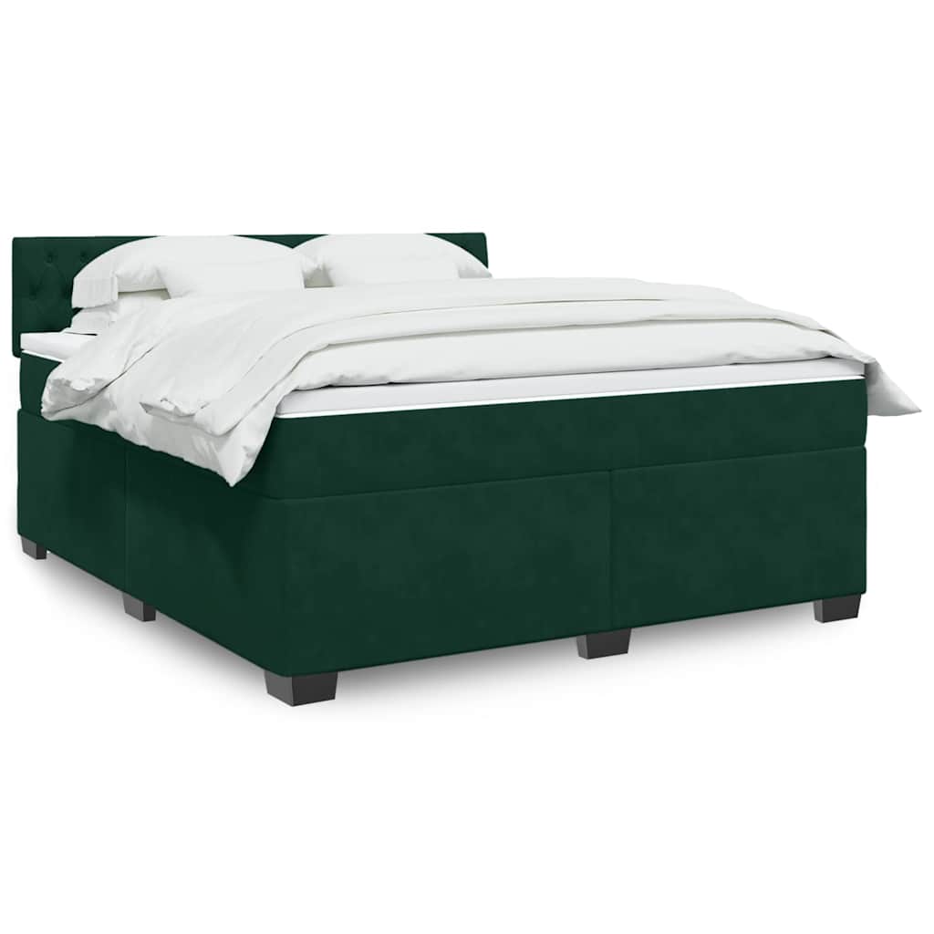 vidaXL Boxspring met matras fluweel donkergrijs 200x200 cm