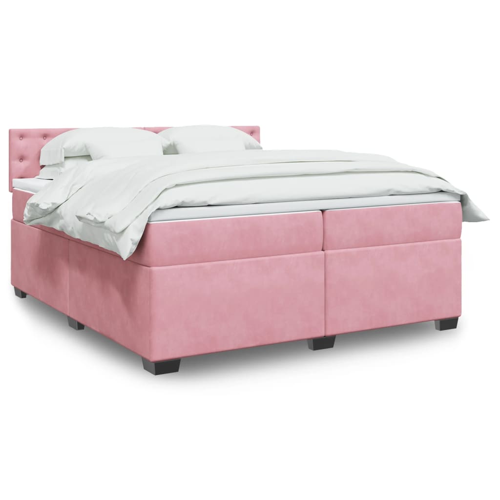 vidaXL Boxspring met matras fluweel donkergrijs 200x200 cm