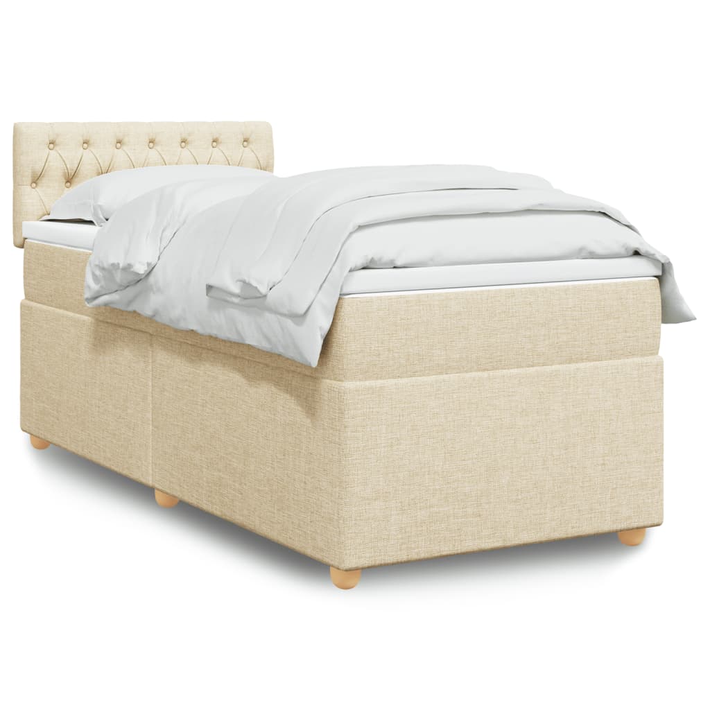 vidaXL Boxspring met matras stof donkergrijs 90x190 cm