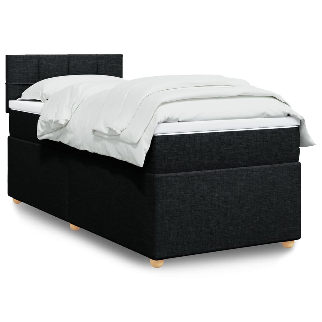 vidaXL Boxspring met matras stof donkergrijs 90x190 cm