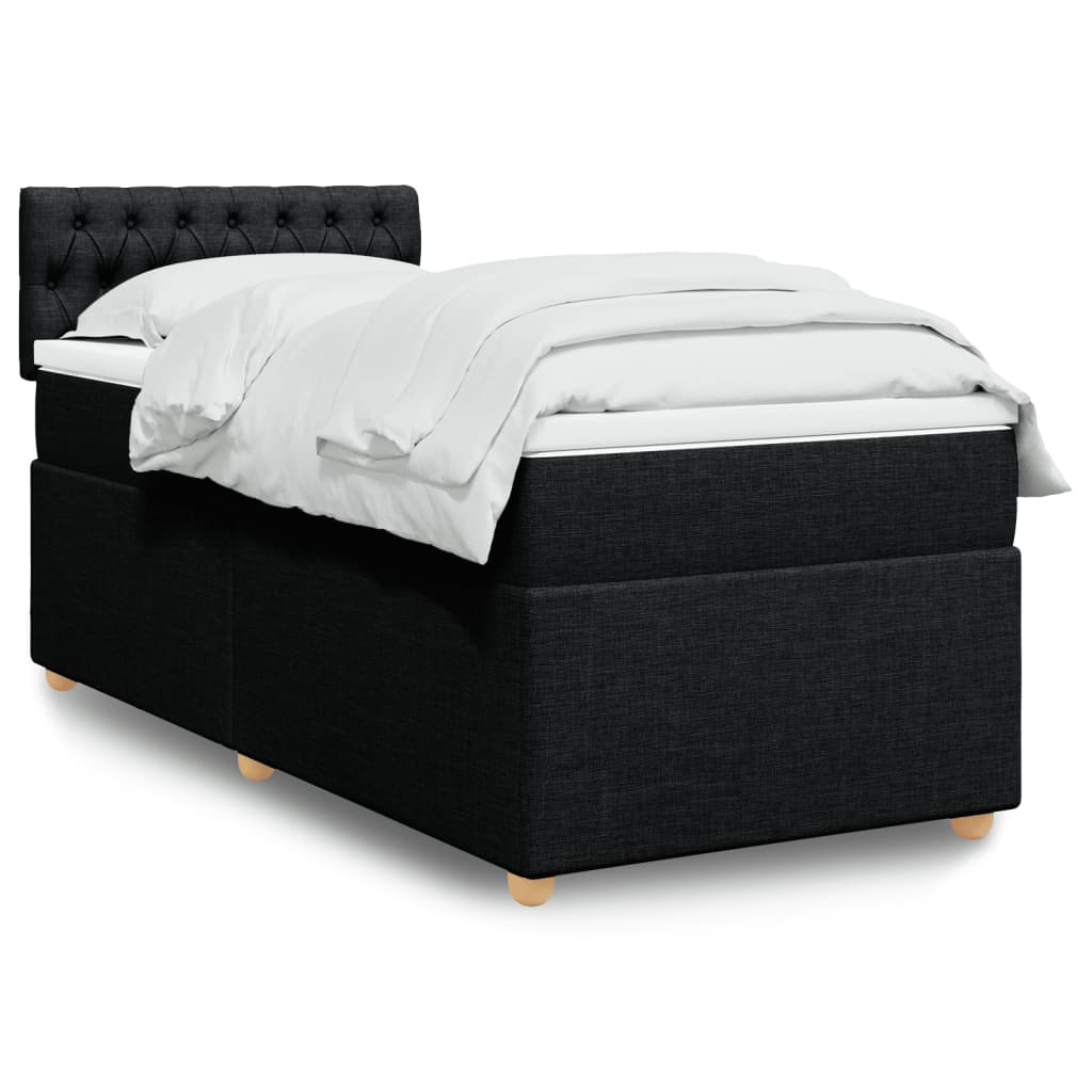 vidaXL Boxspring met matras stof donkergrijs 90x190 cm