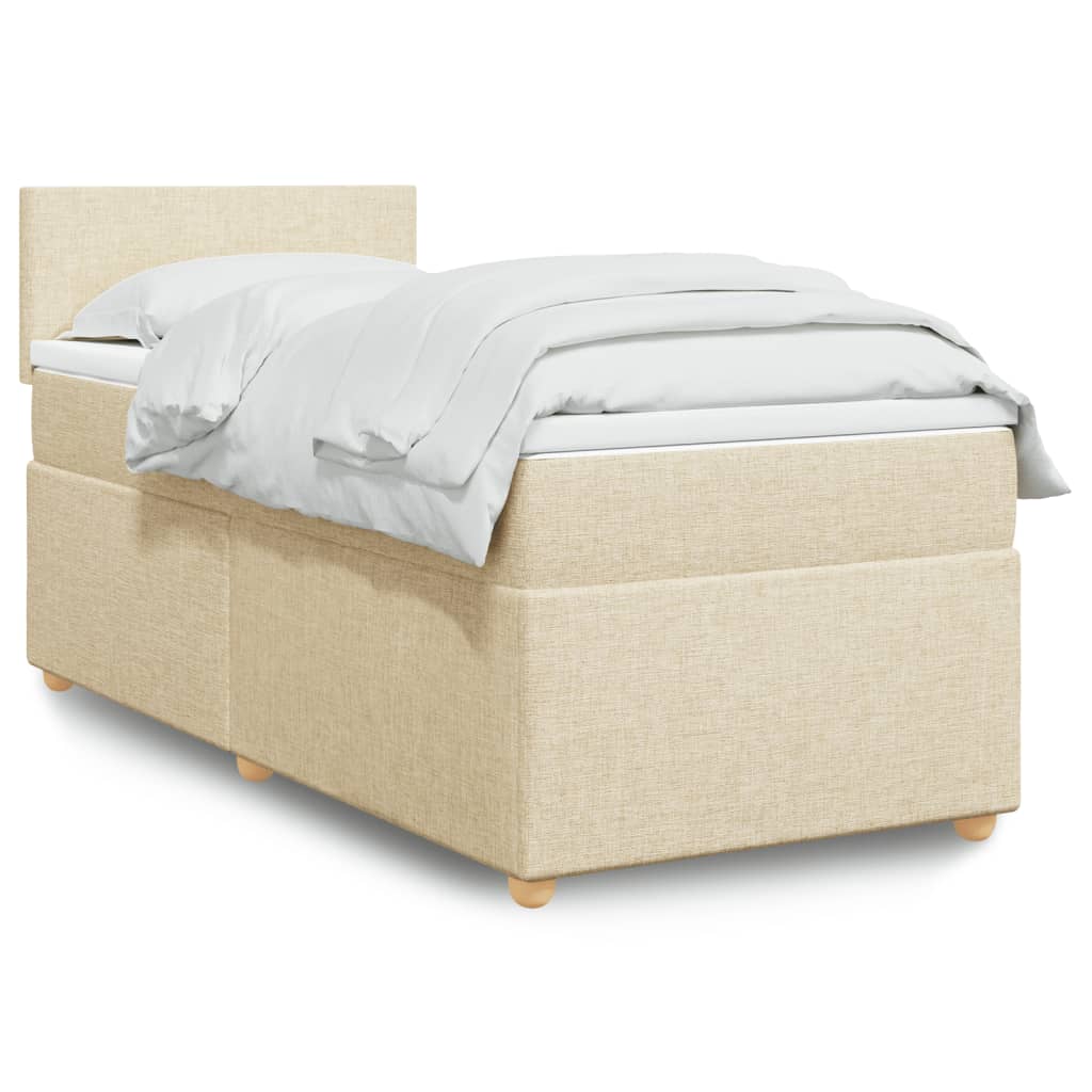 vidaXL Boxspring met matras stof donkergrijs 90x190 cm