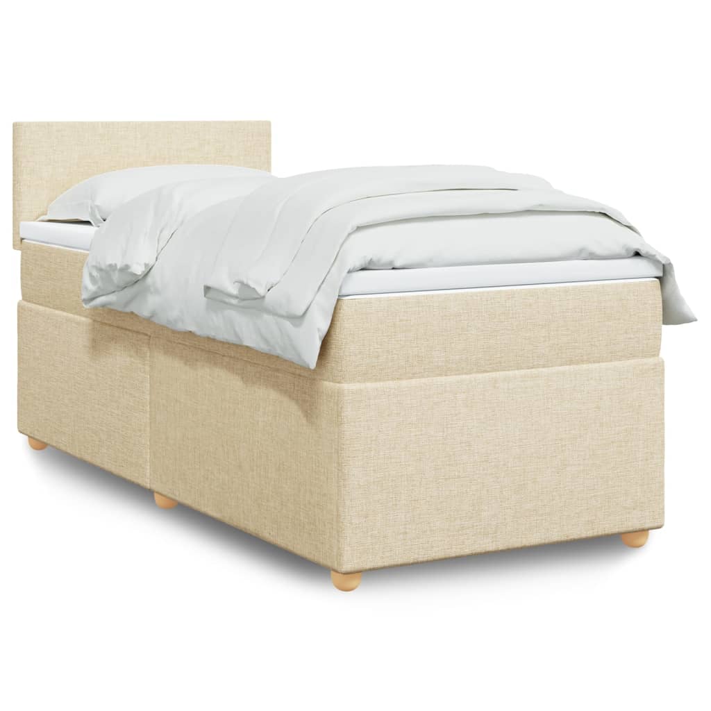 vidaXL Boxspring met matras stof donkergrijs 90x190 cm