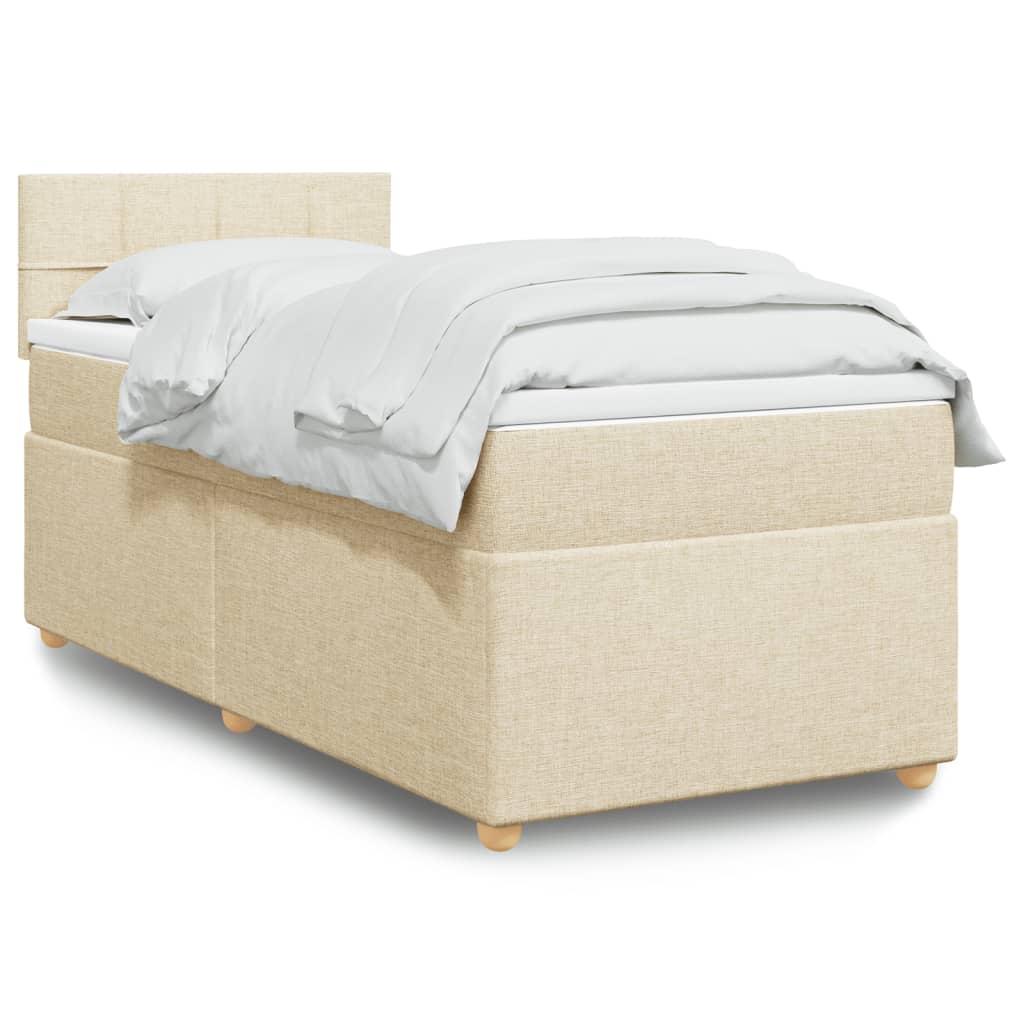 vidaXL Boxspring met matras stof donkergrijs 90x190 cm