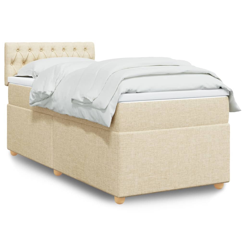 vidaXL Boxspring met matras stof donkergrijs 90x190 cm