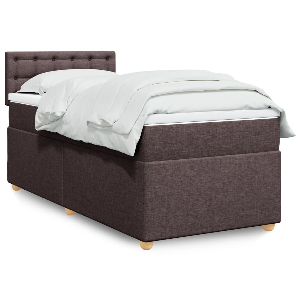 vidaXL Boxspring met matras stof donkergrijs 90x190 cm
