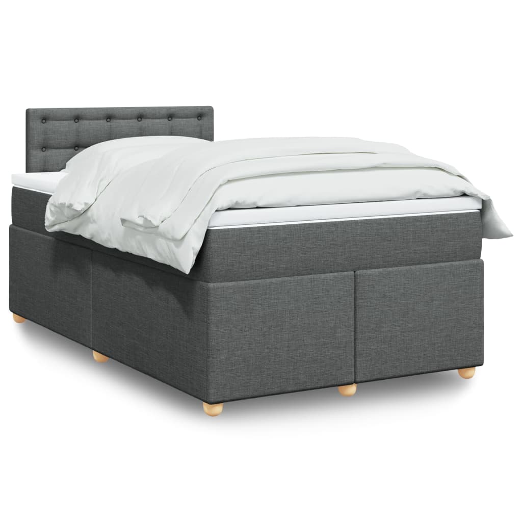 vidaXL Boxspring met matras stof donkergrijs 90x190 cm