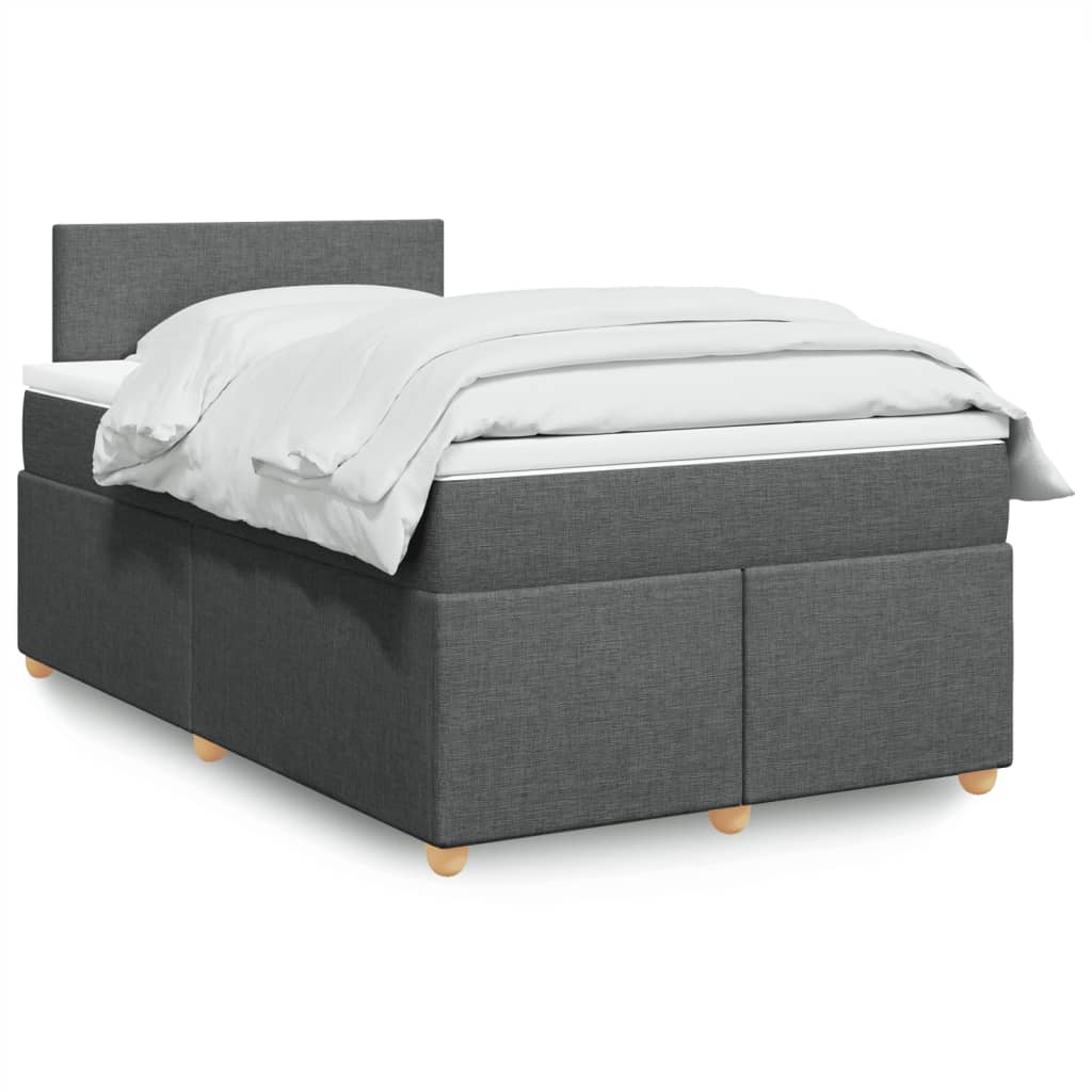 vidaXL Boxspring met matras stof donkergrijs 90x190 cm
