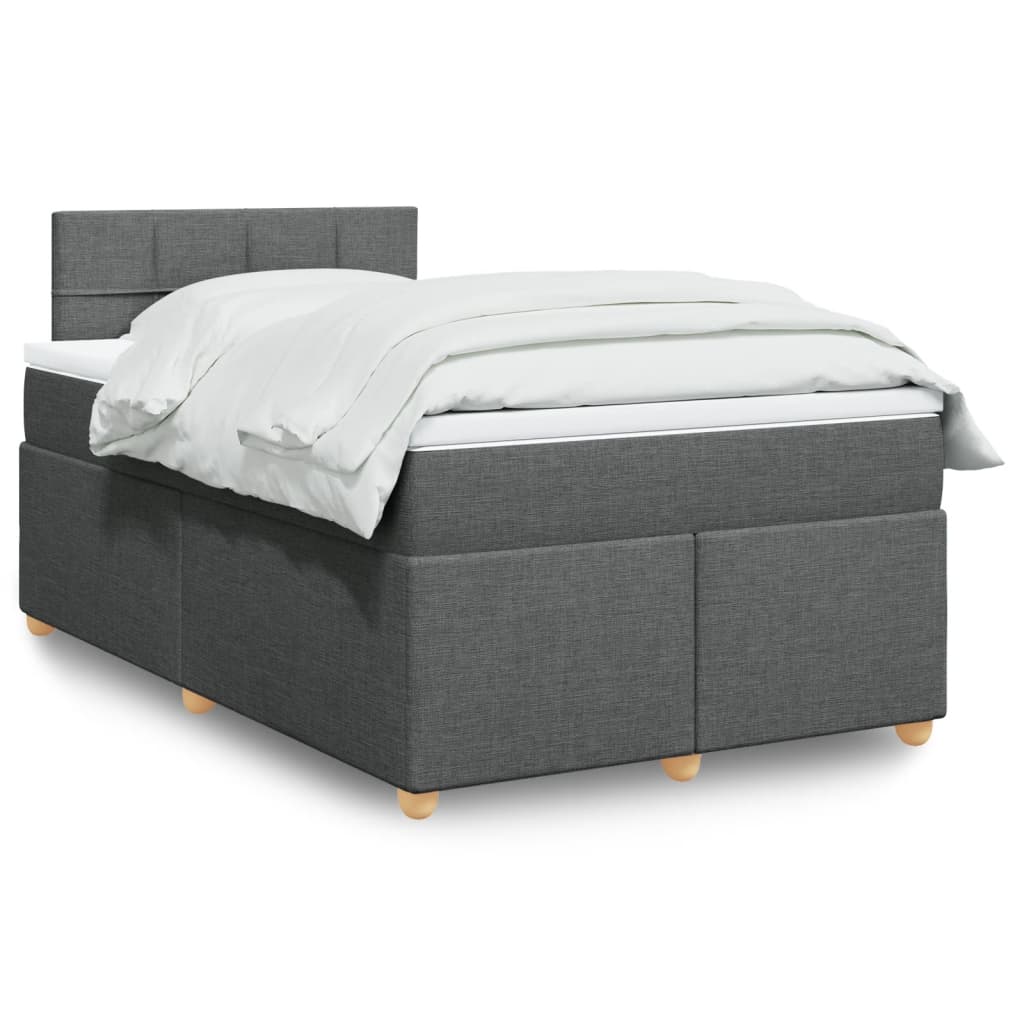 vidaXL Boxspring met matras stof donkergrijs 90x190 cm