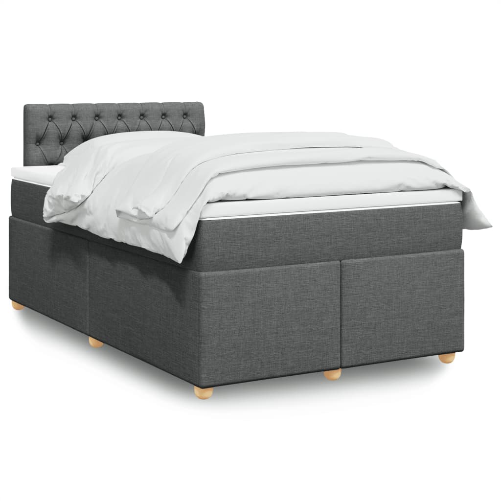 vidaXL Boxspring met matras stof donkergrijs 90x190 cm