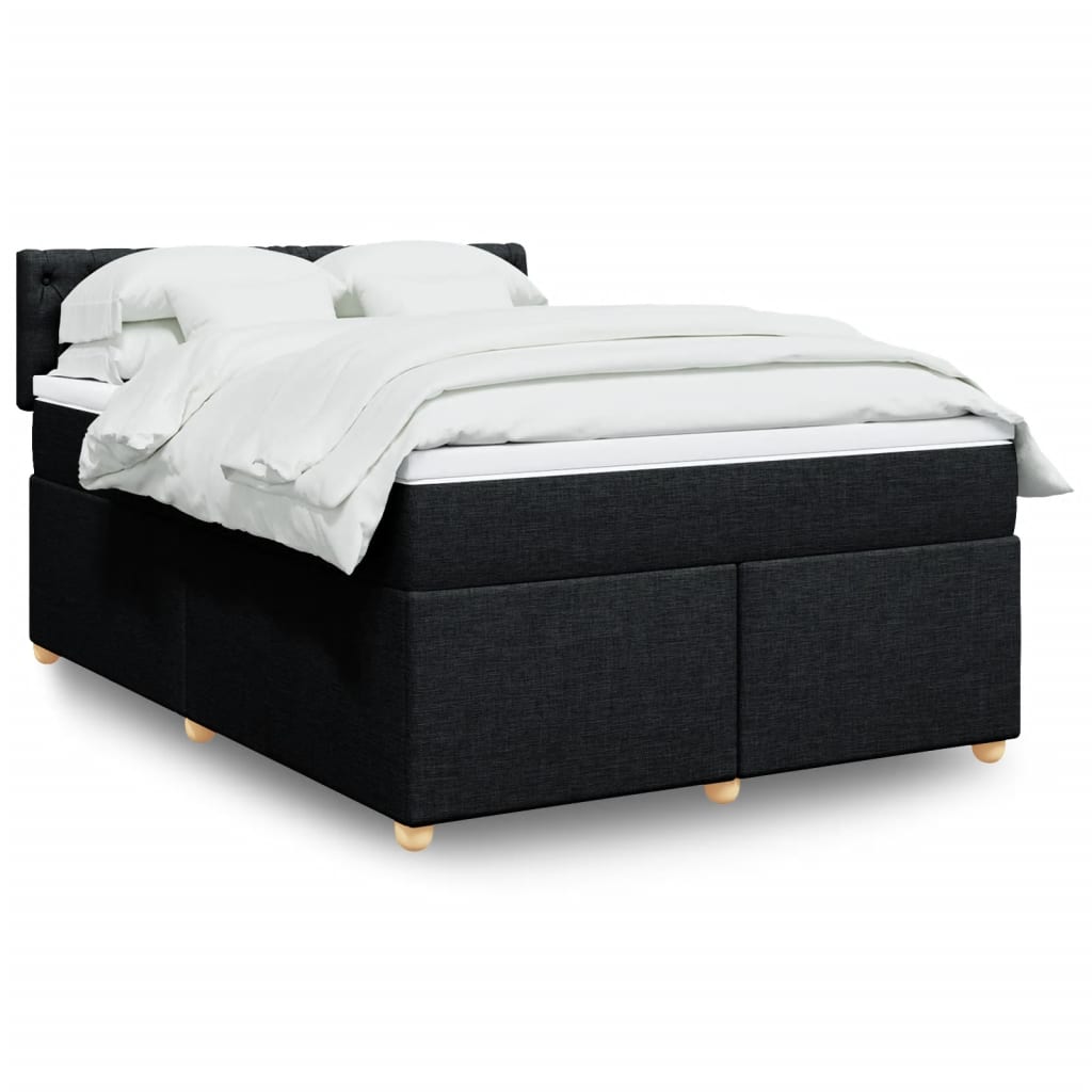 vidaXL Boxspring met matras stof donkergrijs 90x190 cm