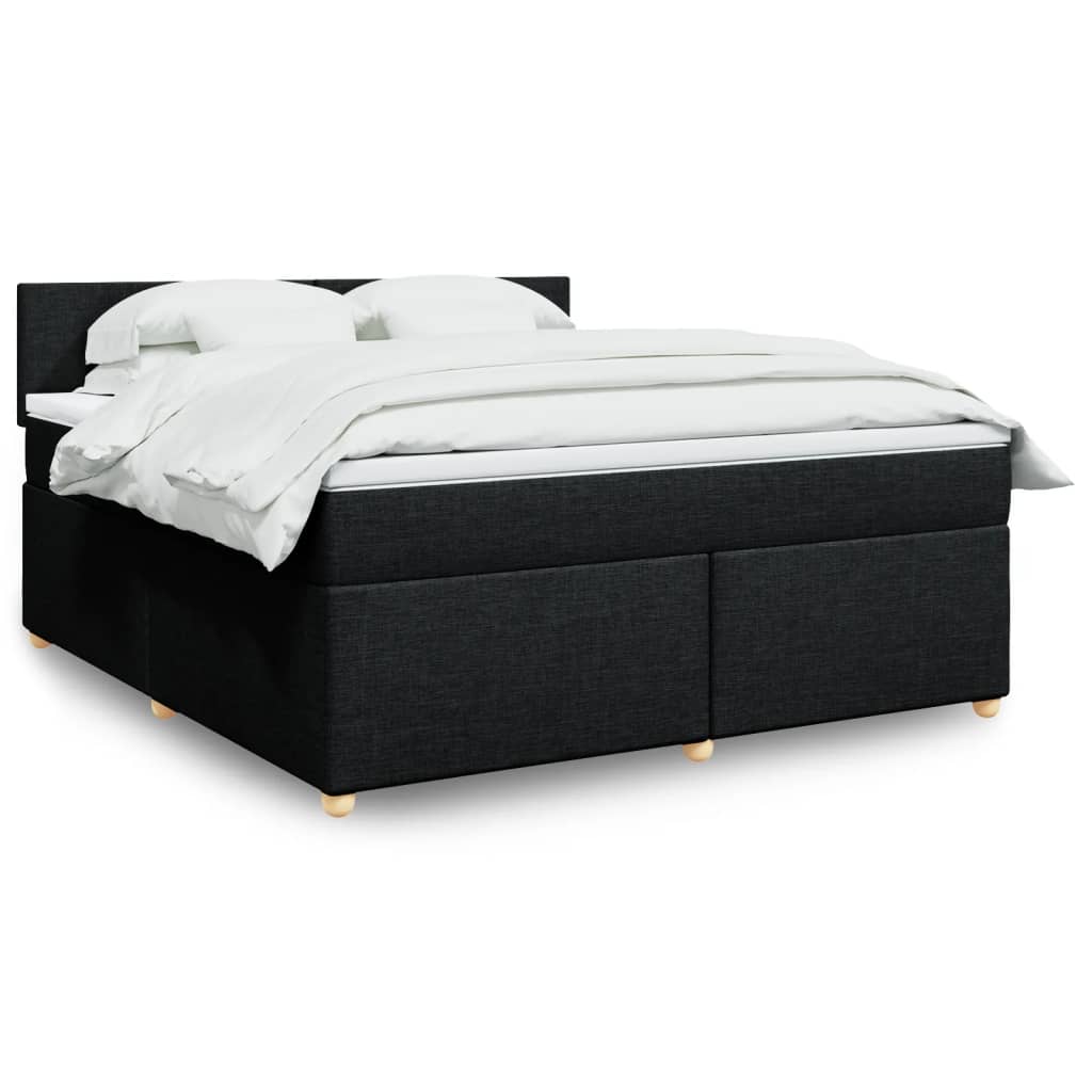 vidaXL Boxspring met matras stof donkergrijs 90x190 cm