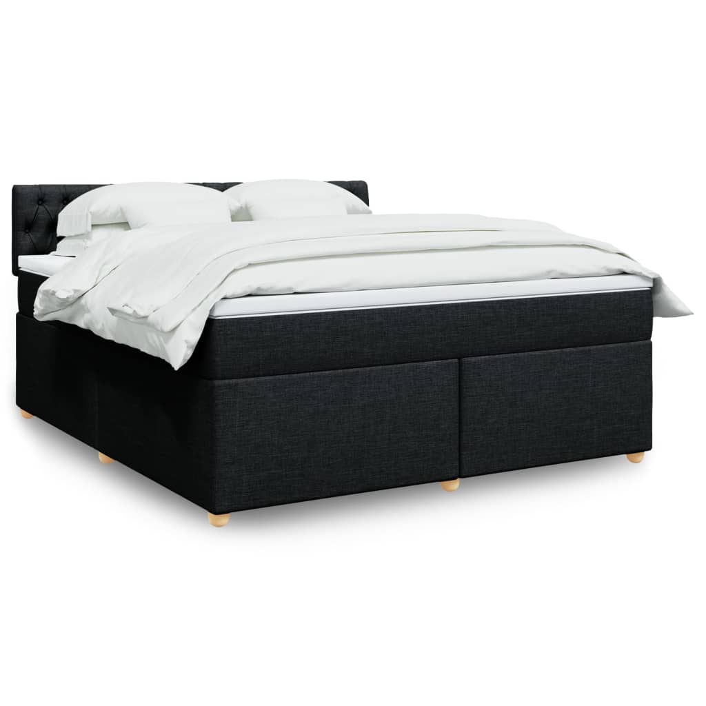 vidaXL Boxspring met matras stof donkergrijs 90x190 cm